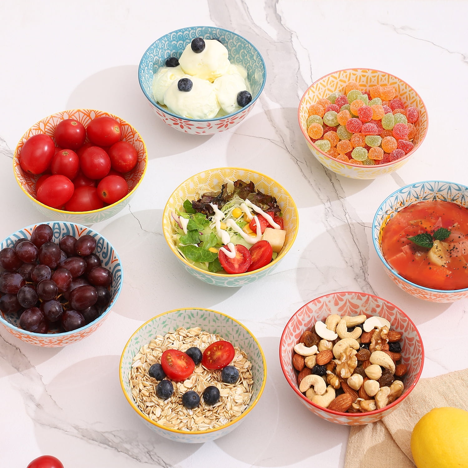 Mushroom Glass Bowls, Morning Salad Cereal Dessert Bowls for Breakfast –  Nazmeen Decor