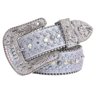 White Rhinestone Studded Western Belt For Women Size XX  display picture 3