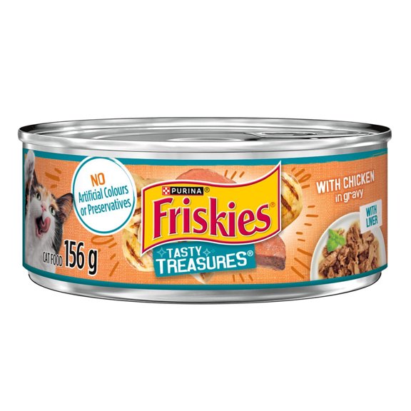 Friskies Tasty Treasures Chicken in Gravy, Wet Cat Food 156g