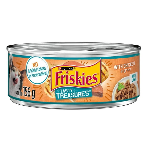 Friskies Tasty Treasures Chicken in Gravy, Wet Cat Food 156g, 156 g