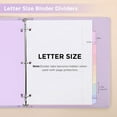 thumbnail image 3 of Durable Plastic 8-Tab Dividers, Big Tab Dividers for 3 Ring Binder, Write&Erase 3 Ring Binder Dividers with Tabs,with Sticker Labels, 1 Set, Pastel Color (Purple), 3 of 9