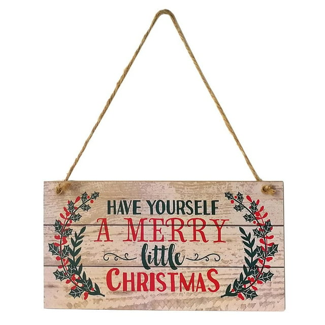 Diviértete Con Un Letrero Colgante De licencia De De Merry Little Christmas Yuyangstore Feliz Navidad Letrero de madera