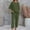 Army Green, variant on Outfmvch summer linen sets for women Casual Tracksuit Roll Sleeve Women's Lounge Sets Pants and Shirt Set for Women 2 Piece Sleepwear Linen 2 Piece Set for Women Lightweight Lounge Set Black L