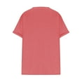 thumbnail image 5 of Qicasul Women T-Shirts for Female Fashion Top Color Block Gradient Print V Neck Top Shirt Short Sleeve Shirt Casual Loose Top Blouse Watermelon Red M, 5 of 6