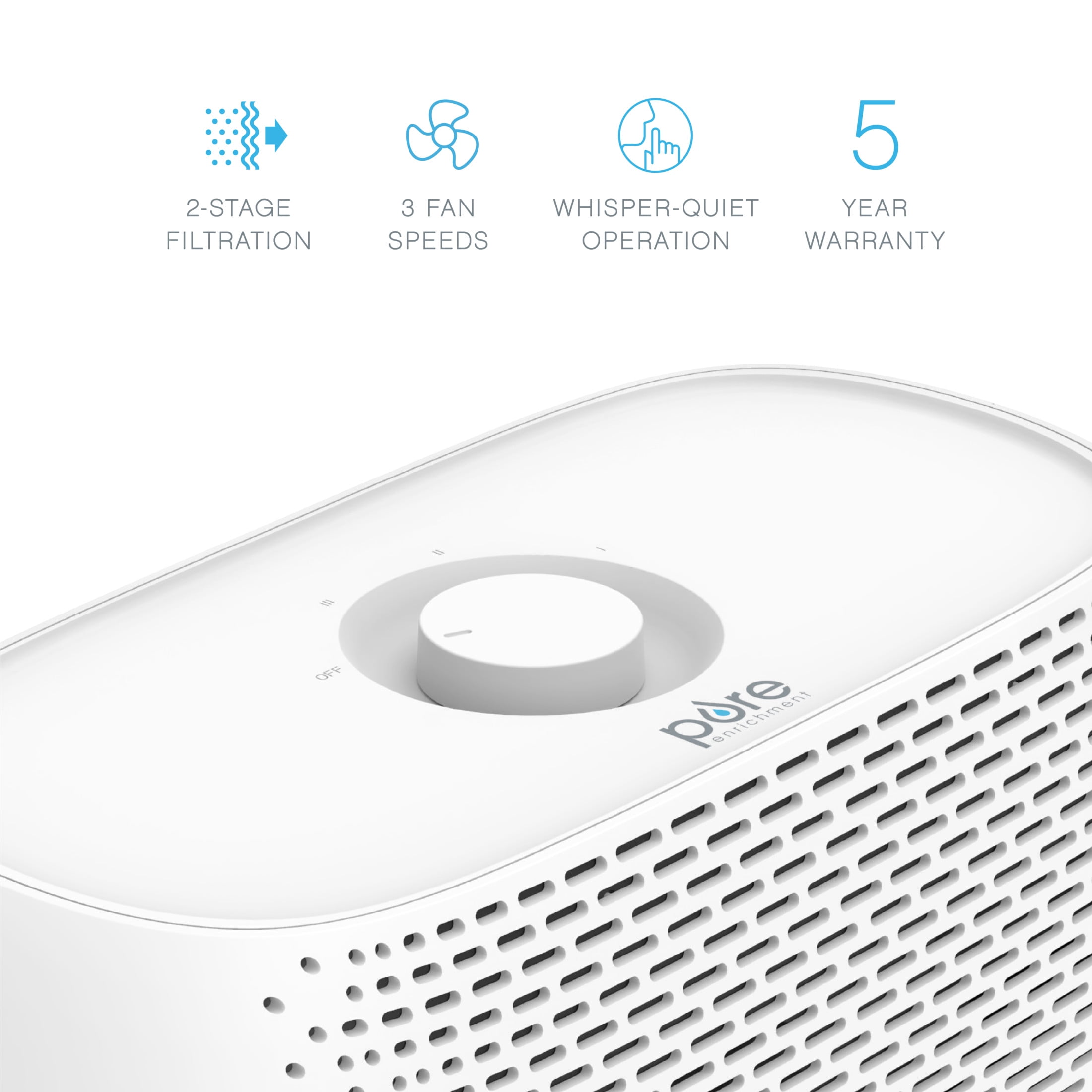 Pure Enrichment PureZone Breeze Tabletop 2-in-1 Air Purifier with True HEPA Filter - Ideal for Home, Bedroom, & Office Desktop Surfaces
