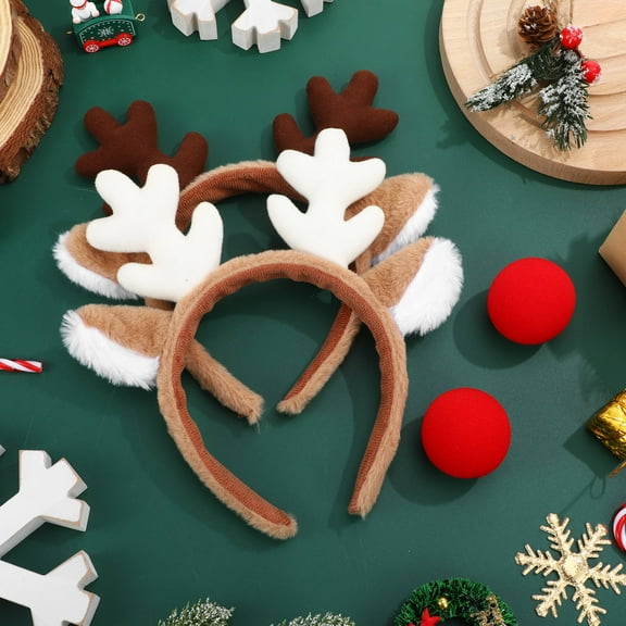 ELAYARD Deer Antlers Headband for Adults, Multi-Color Polyester Sponge, Ideal for Holiday Photoshoots and School Events, 2-