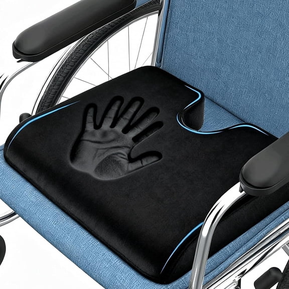 Wheelchair Seat Cushion 18"×16"×3",Relieve Sciatica, Back, Coccyx, Pressure Sore & Ulcer Pain Relief,Seat Cushion with Non-Skid Bottom for Wheelchair,Office Chair,Car