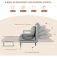 thumbnail image 3 of Folding Sofa Bed 3-in-1 Convertible Chair - 5-Position Adjustable Backrest with Pillow for Living Room, Bedroom & Office (Grey), 3 of 9