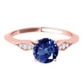 thumbnail image 2 of Mauli Jewels Rings for Women 0.85 Carat Diamond And Sapphire Ring 4-prong 14K Rose Gold, 2 of 7