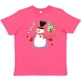 thumbnail image 3 of Inktastic Top Hat Snowman with Christmas Tree and Candy Cane Youth T-Shirt, 3 of 5