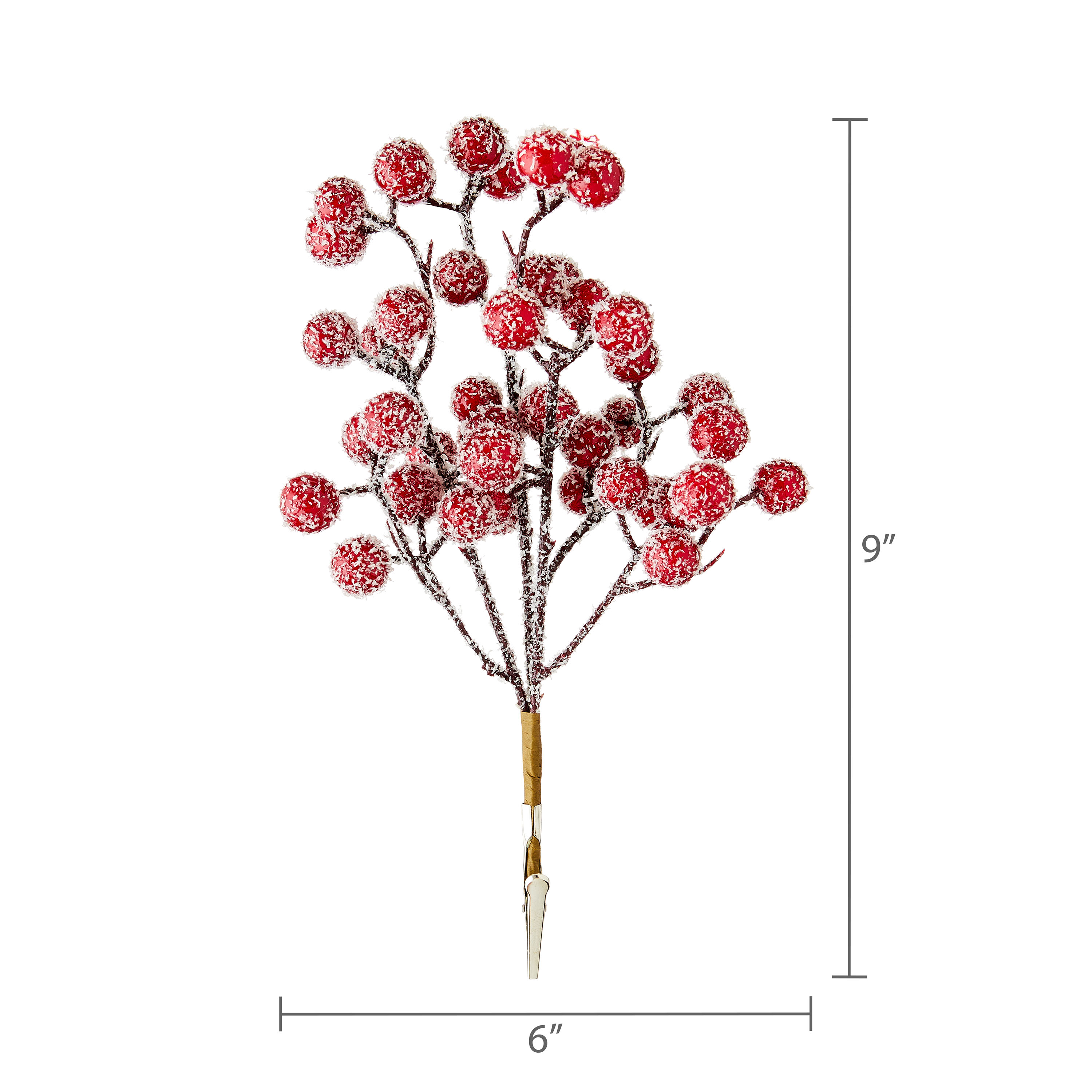 Frosted Berries Christmas Clip Ornament, Red, 9", by Holiday Time