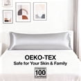 thumbnail image 2 of Lorviah Satin Body Pillow Cover - Ultra Soft Cooling 20"x54" Pillowcase for Hair & Skin, Hypoallergenic - Envelope Closure - 1 Pack - Silver Grey, 2 of 5