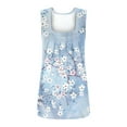 thumbnail image 5 of JINMGG Women's Summer Casual Tank Tops Loose Fit Pleated Square Neck Sleeveless Shirts Tops Light Blue M, 5 of 5