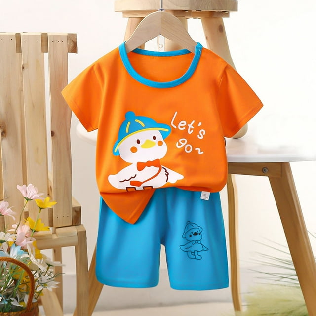 TopLLC Ensembles de Blouses et Chemises à Manches Courtes Col Rond Mode Garçons Hauts Décontractés à Manches Courtes Col Rond Bouton Imprimé Ensembles de Pantalons Courts Blouse pour Femmes