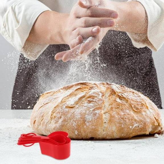 Clispeed Tablespoon Scoop Measuring Spoons for Baking and Cooking Red Plastic 1 Set