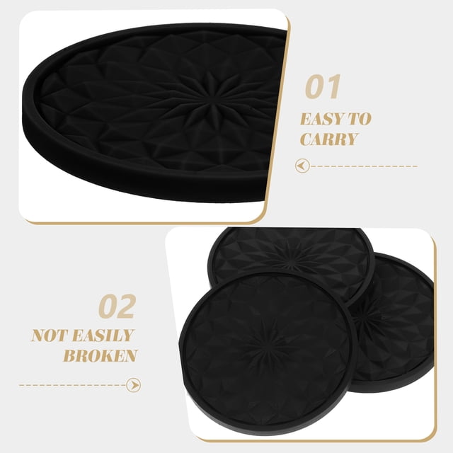 unbranded 6Ud Coaster Para Taza De Negro Resistente Y Práctico Para Soporte De Bebida