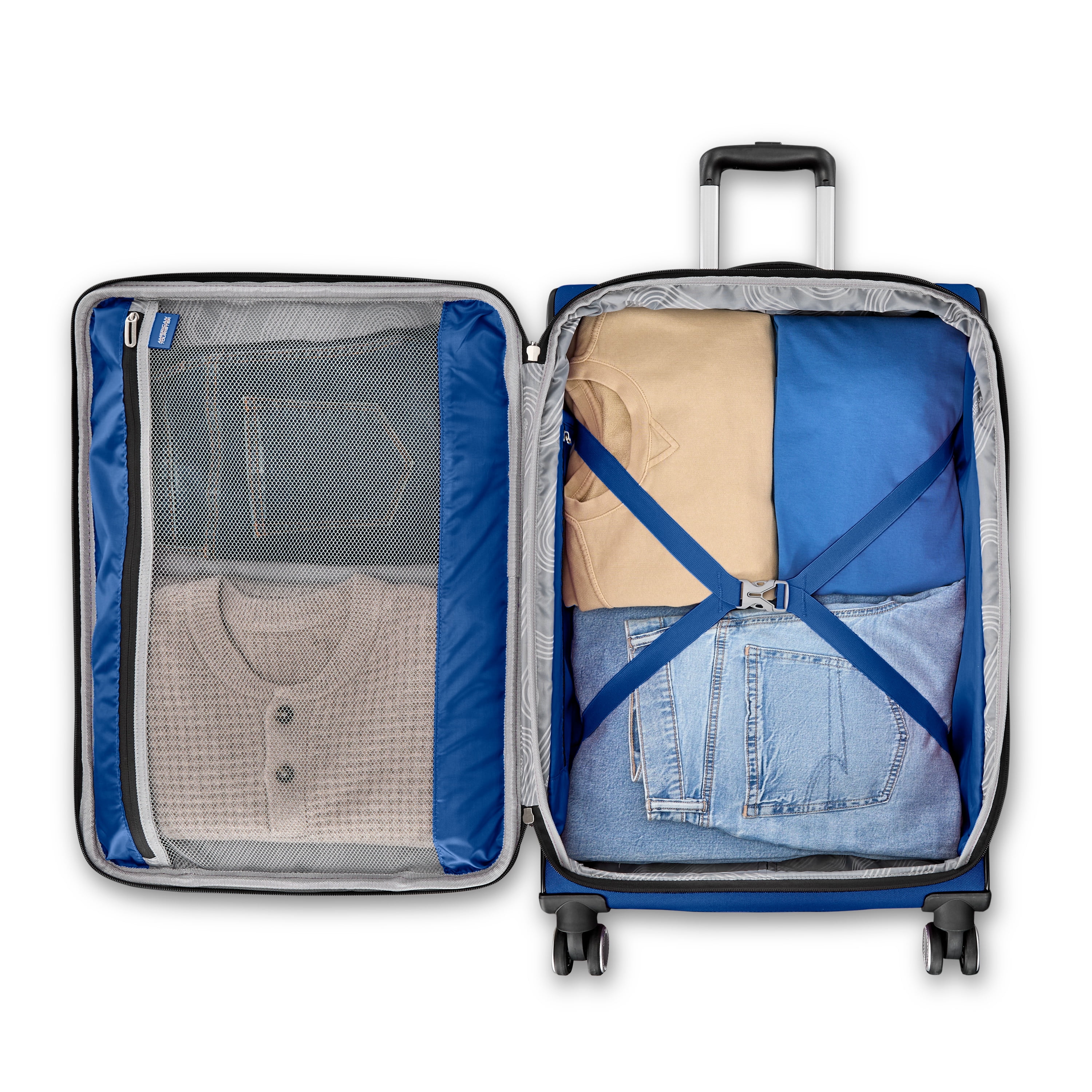 American Tourister 4 Kix 3.0 Softside Carry on Spinner Suitcase - Sapphire Blue