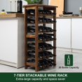 thumbnail image 2 of LDHF Wooden Wine Rack, 7 Tire Floor Wine Storage Rack, 28 Bottles Holder, Free Standing Display Rack for Kitchen, Pantry, Cellar, Natural Free Standing Floor Wine Rack, 2 of 4