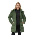 thumbnail image 2 of WenVen Women's Winter Jacket Insulated Coat Waterproof Parka with Detachable Hood Army Green M, 2 of 11