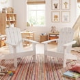 thumbnail image 6 of Costway Kids Adirondack Chair with High Backrest Armrests Fire Pit Chair for Kids Ages 3-8 White, 6 of 9