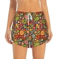thumbnail image 4 of Lsque Hippie Peace Love Printed Women's Running Shorts with Liner Pockets,Elastic Quick Dry Workout Athletic Gym Yoga Shorts,Womens High Waist Shorts-Medium, 4 of 9
