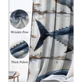 thumbnail image 3 of Nautical Coastal Fish Kitchen Curtains Oil Painting Ocean Beach Cafe Short Curtains for Bathroom Blackout Window Curtain Grommet Small Window Treatment Tier Drapes for Bedroom Living Room 52"x45"x2, 3 of 9