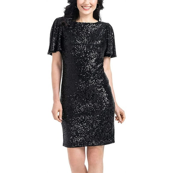 Hilary Radley Ladies Sequin Dress (Black, Small)
