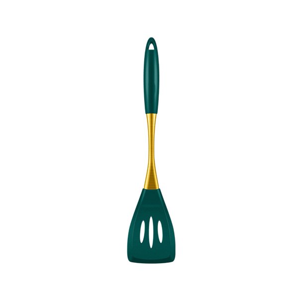 Espátula/cuchara de silicona antiadherente y resistente al calor para cocinar y hornear. Apta para lavavajillas y con orificio para colgar.