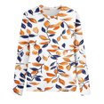 thumbnail image 4 of Mujeres Manga Larga Tops Casual de Moda Retro Impreso Suelto Tee, Cuello Redondo Suéter Blusa para el Uso Diario, Manga Larga Vestido de Línea para las Mujeres, 4 of 4