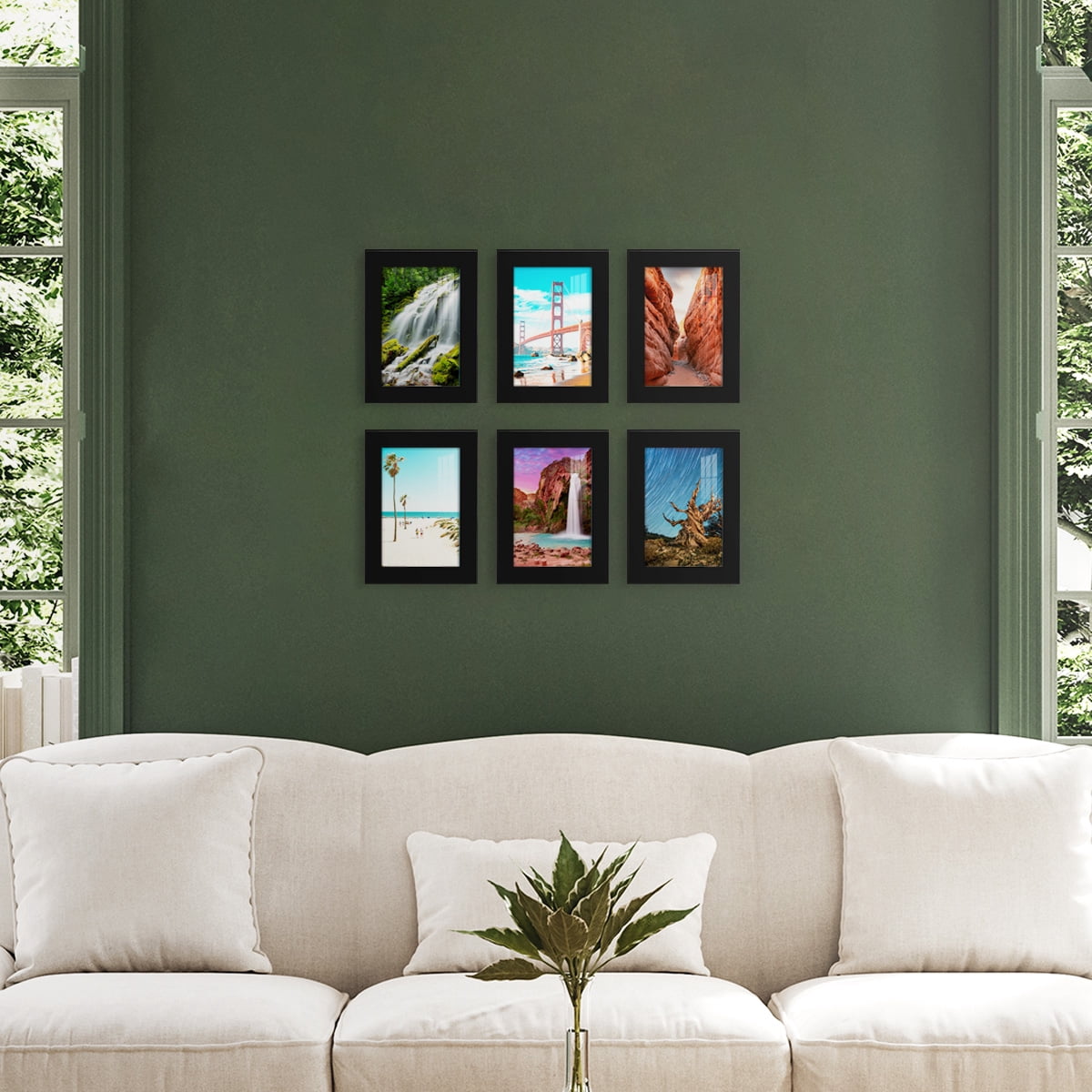 Wexford Home Modern 5" x 7" Black Picture Frame (Set of 6)