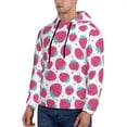 thumbnail image 3 of Goofa Hand Drawn Strawberry for Men's Hooded Sweatshirt - Lightweight Pullover Hoodie with Kangaroo Pocket, Perfect for Everyday Wear-Large, 3 of 7