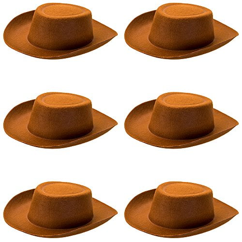 6-Pack Cowboy Hat Halloween Accessory Dress Up Theme Party Roleplay & Cosplay Headwear 