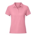 thumbnail image 4 of CUSTG Women Short Sleeve Polo Shirts Button Collar Shirt Comfortable Athletic Tops Casual Sports Solid Color Lapel Trendy Streetwear, 4 of 4