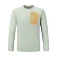 thumbnail image 2 of Nmnitkp Men's Quick Dry Long Sleeve Athletic Shirt Plus Size Crew Neck with Zipper Pocket Breathable Lightweight Workout Top for Running Gym Training Casual Daily Wear Green,S, 2 of 8