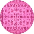 thumbnail image 1 of Ahgly Company Indoor Round Abstract Pink Modern Area Rugs, 6' Round, 1 of 4