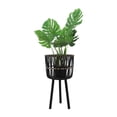 thumbnail image 2 of Modern Black Bamboo Planters - Versatile Set in Small, Medium, and Large Sizes.  These stylish planters combine contemporary design with eco-friendly bamboo material, 2 of 7