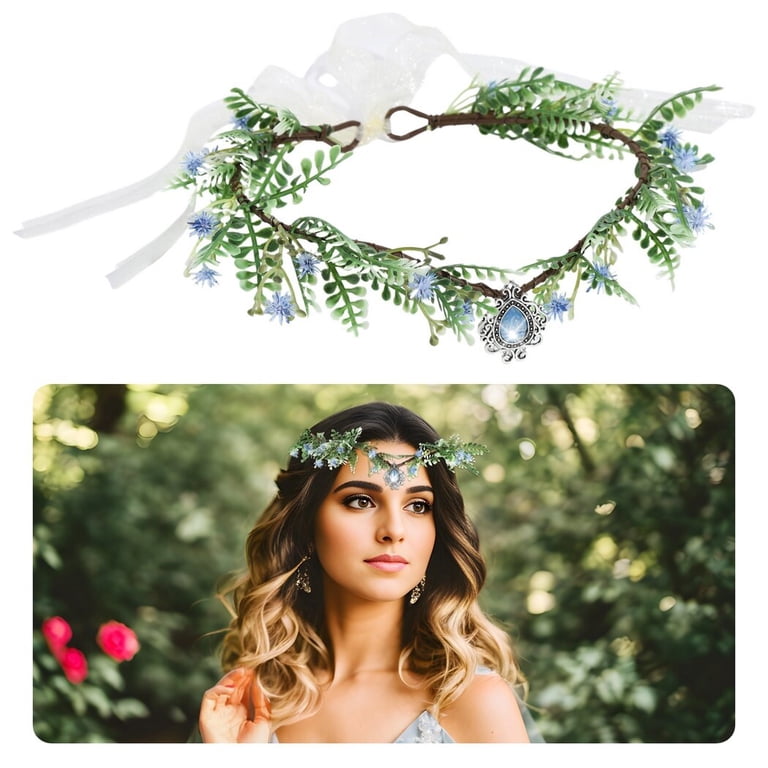 Handmade Fairy Flower Crown, Floral Wreath Headband with  display picture 3
