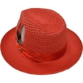 thumbnail image 3 of Men's Solid Lt. Blue Poly Braid Fedora By Bruno Capelo JU-910, 3 of 4