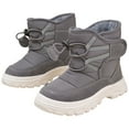 thumbnail image 4 of Quealent Boys Girls Winter Snow Boots Slip Resistant Outdoor Cold Weather Boots with Faux Furry Lining Gray for Size 7, 4 of 7