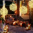 thumbnail image 5 of YZEGDCH Outdoor Solar Christmas Balls Lights Tree Lights Waterproof, 1 Pack Gold LED Hanging Globe Sphere Lights for Party Wedding Xmas Porch Patio Garden Yard Decorations, 5 of 11