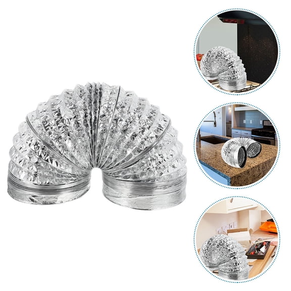STOBOK Aluminum Foil Telescopic Vent Hose Flexible Air Duct for Kitchen and Home Exhaust