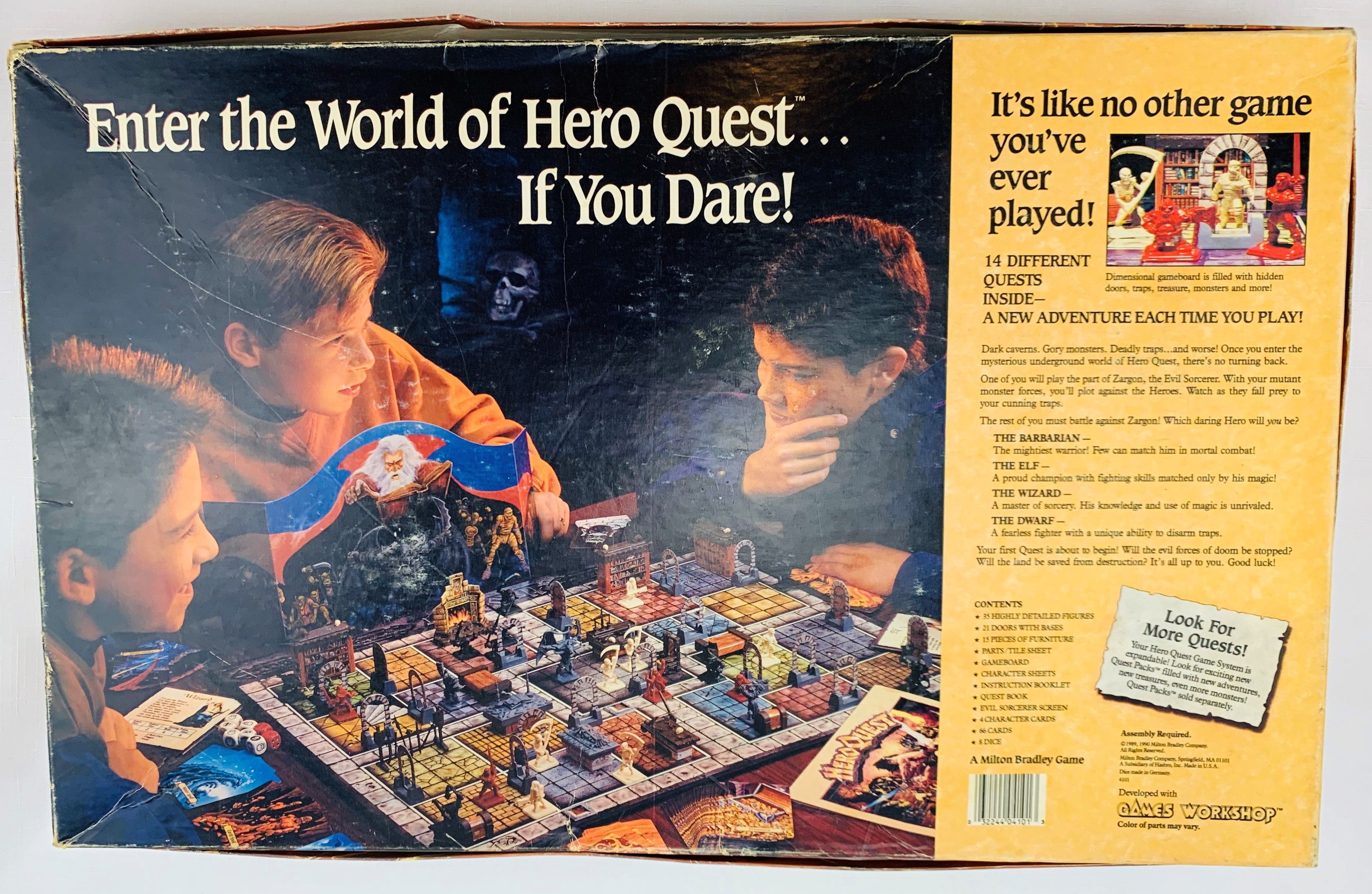 HeroQuest Milton selling Bradley Game 1990 Parts