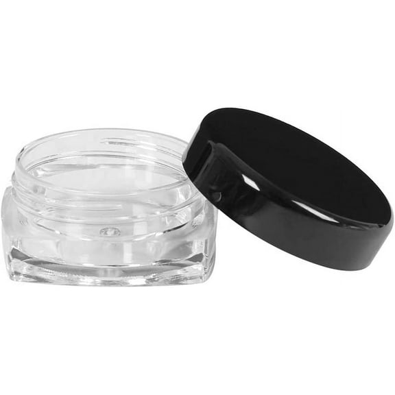 kitwin Empty Plastic Containers Mini Cosmetic Sample Pots Travel Jars for Make Up Glitter Creams Powder Mineral Storage with Lid 3g