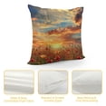 thumbnail image 4 of Orinice Flowers Sunset Sky Graphic Decorative Cushion Throw Pillow Cover for Home Couch Living Room Bed Sofa Square Short Plush 1PC 12x12in, 4 of 5