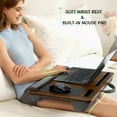 thumbnail image 3 of Coliware Lap Desk, 21.6 inch Laptop Desk with Dual Cushion Device Ledge Mouse Pad Phone Tablet Holder, Portable Computer Pillow Desk Stand for Home Office - Brown, 3 of 7