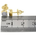 thumbnail image 4 of 10K Yellow Gold Diamond Circle Studs 4 Prong 5.30mm Cluster Earrings 0.13 Ct., 4 of 5