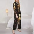 thumbnail image 3 of Lsque Romantic Flower Lion Couple Pattern Long Sleeve Pajama Set for Women - Soft 2-Piece Sleepwear and Loungewear Set with Pockets, Comfy Nightwear-Medium, 3 of 7