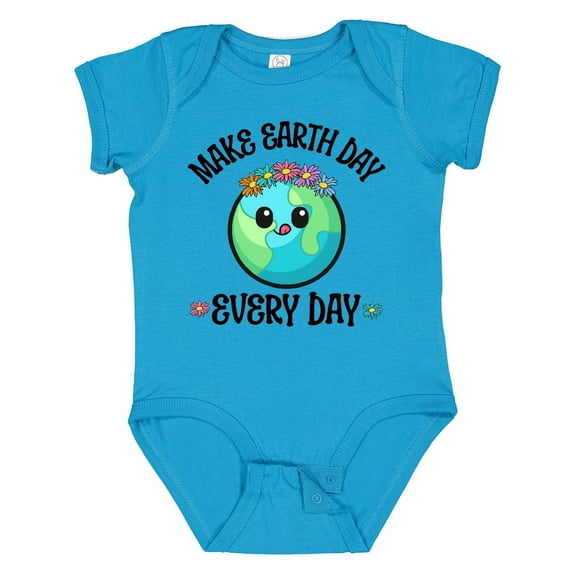 Inktastic Make Earth Day Every Day 2024 Girls Baby Bodysuit