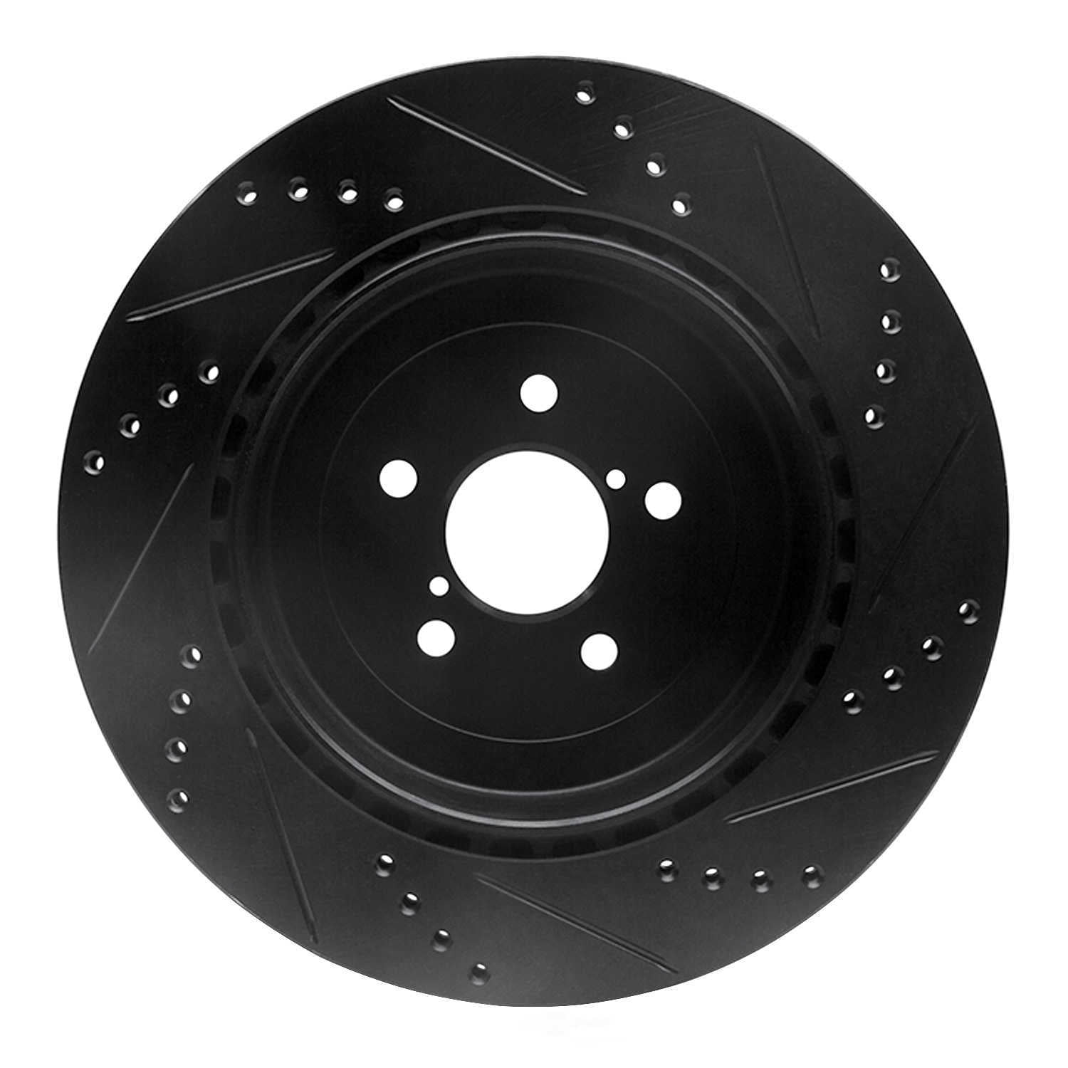 Dynamic Friction Company 633-13015L DFC Brake Rotor - Drilled And Slotted - Black