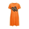 thumbnail image 4 of Sakmal Moomoos for Women Sleep Orange Short Soft House Dress Short Sleeve Rugby Print Nightgowns for Women, 4 of 6
